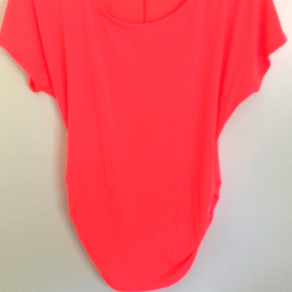 Bright Orange Salmon Stretchy Rauched "Daily Special" Top - Picture 7 of 7